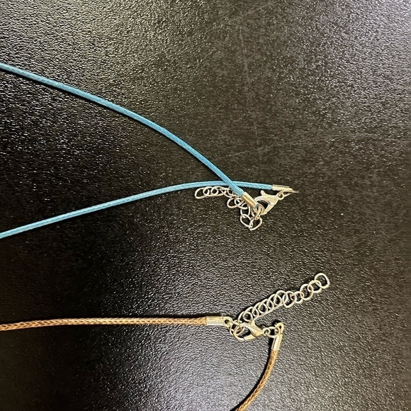 Handmade Mushroom Cottagecore Gardencore Nature two Necklaces Blue Green Trendy - Picture 6 of 6